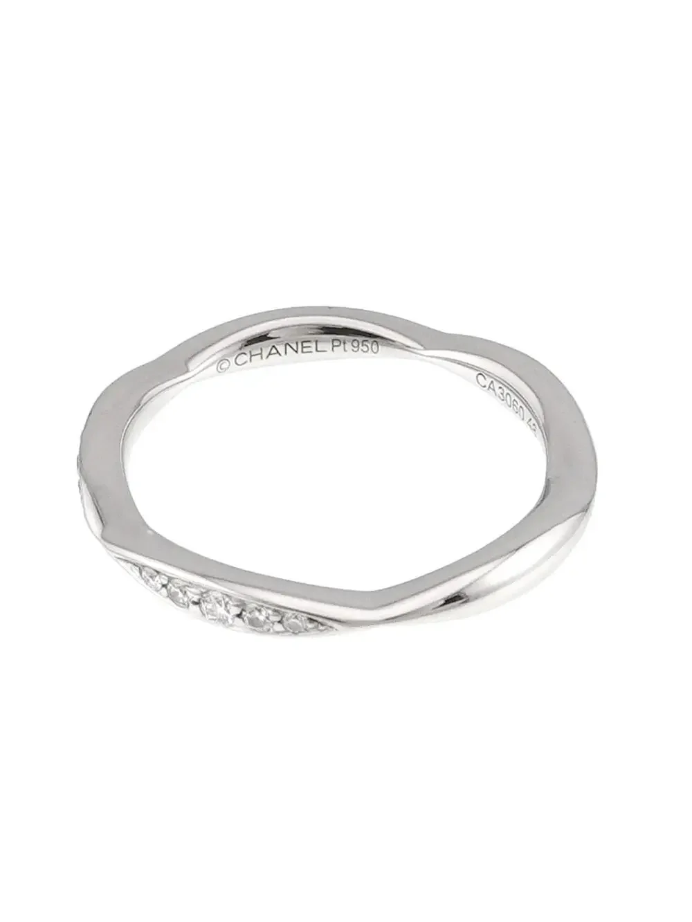 Chanel Camellia Ring Platinum With Half #327642C12B